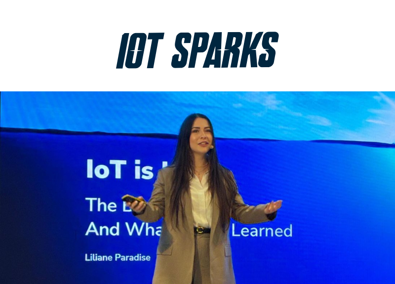 thumbnail of miromico employee in front of presentation on iot issues